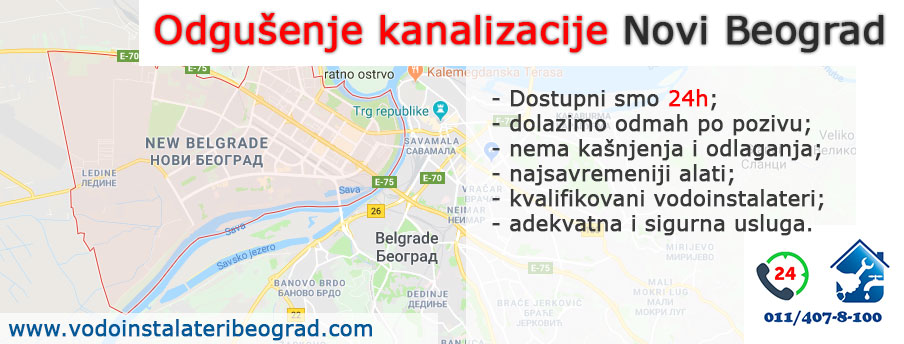 Odgušenje kanalizacije Novi Beograd - Vodoinstalateri Beograd Tim