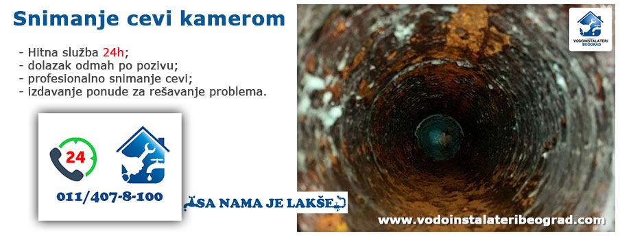 Snimanje cevi kamerom - Vodoinstalateri Beograd Tim