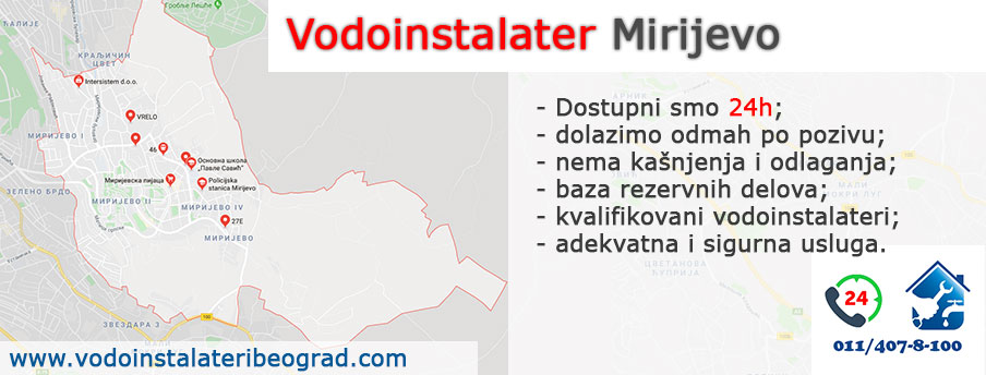Vodoinstalater Mirijevo - sve vodoinstalaterske usluge.