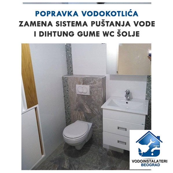 Popravka vodokotlića - Zamena sistema puštanja vode i dihtung gume wc šolje