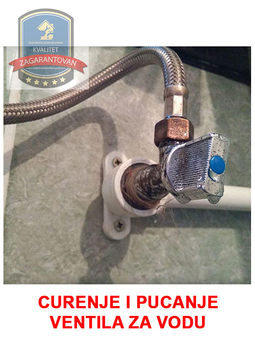 Curenje i pucanje ventila za vodu