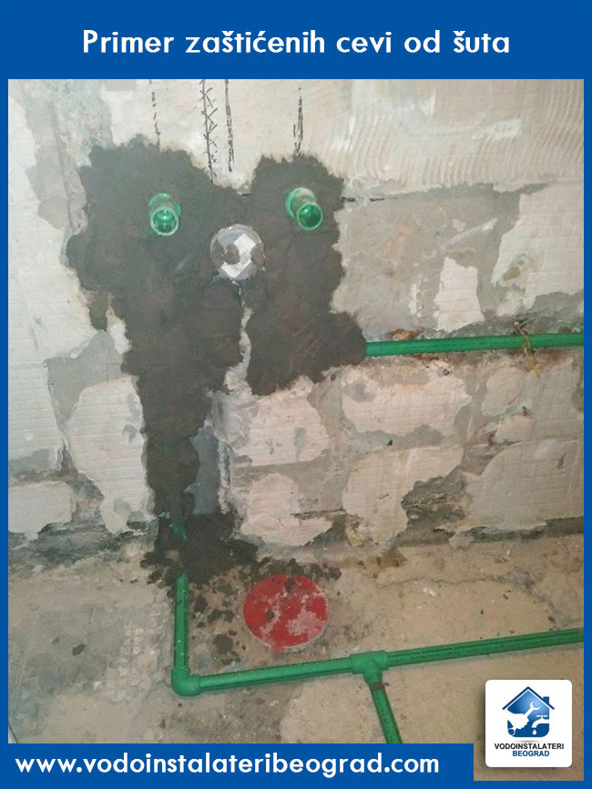 Primer zaštićenih cevi od šuta